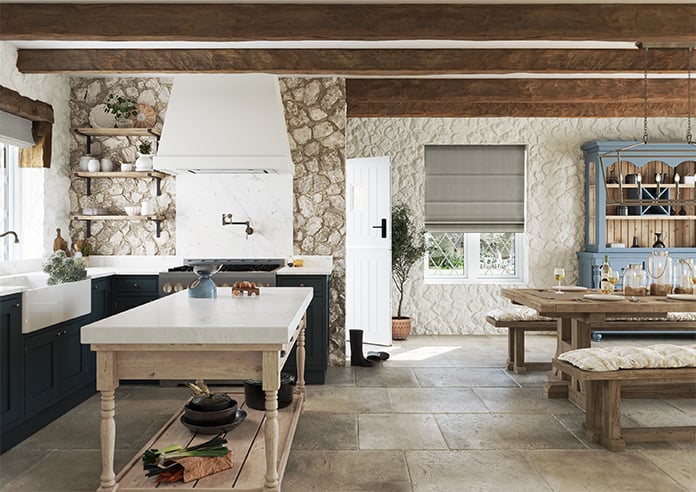 Soft Chevron, Brown - Motorised Roman Blind - Image 8